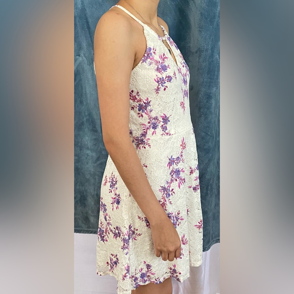 Candies white and purple floral summer dress
